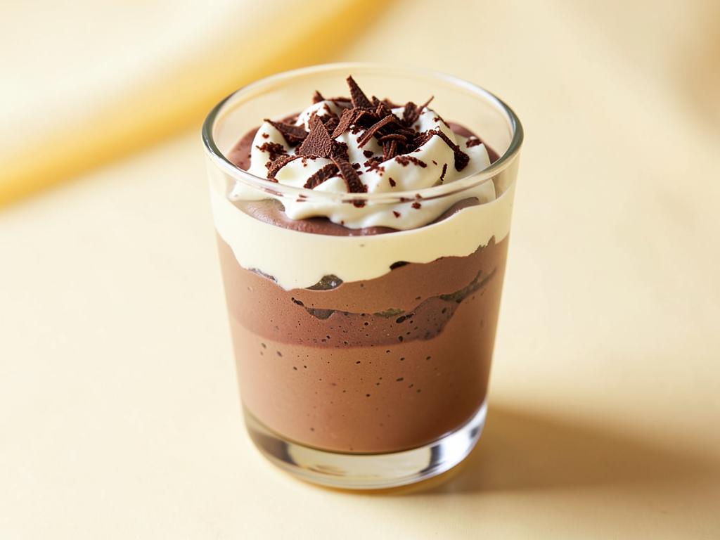 Postre de chocolate en vaso