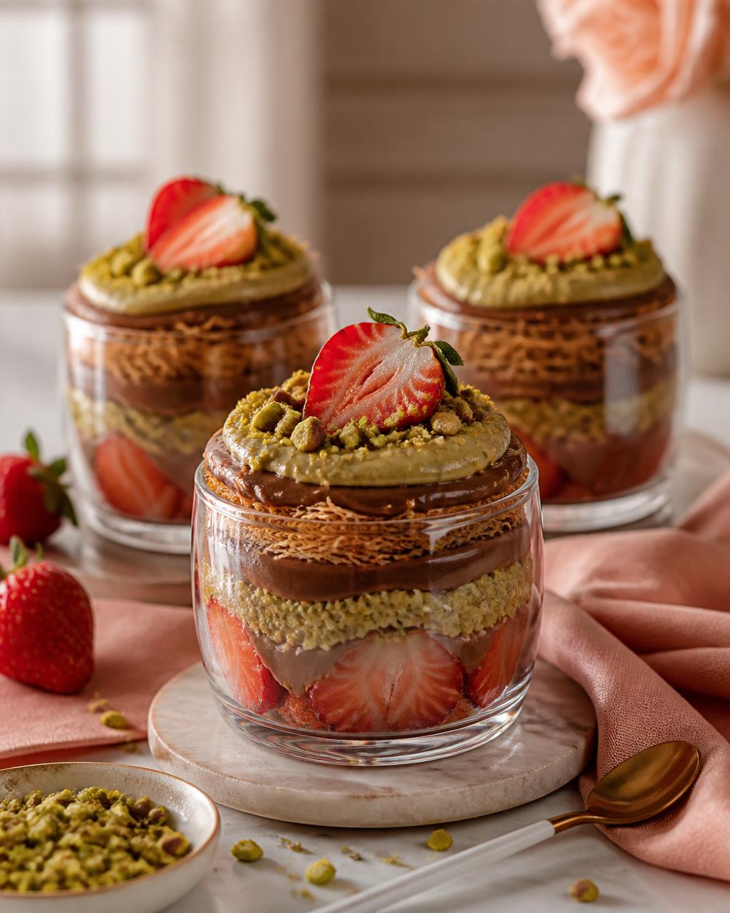 Dubai Chocolate Strawberry Cups